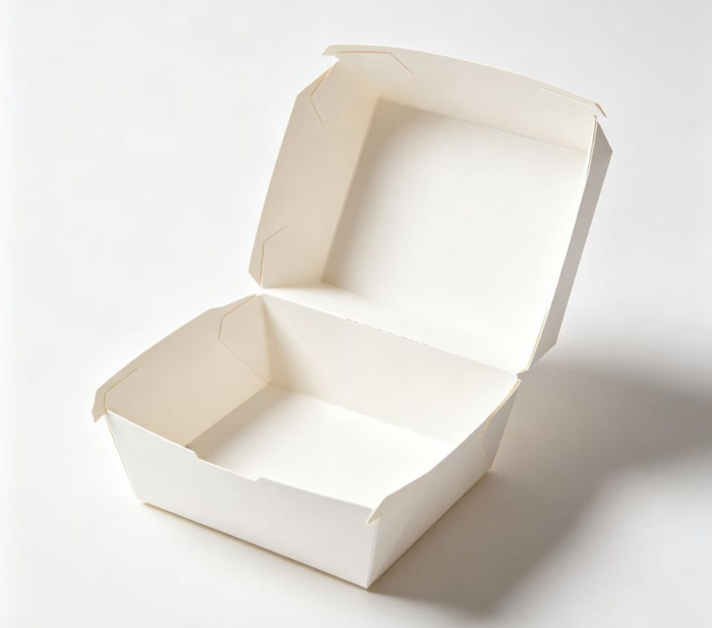 Self-locking hamburger box